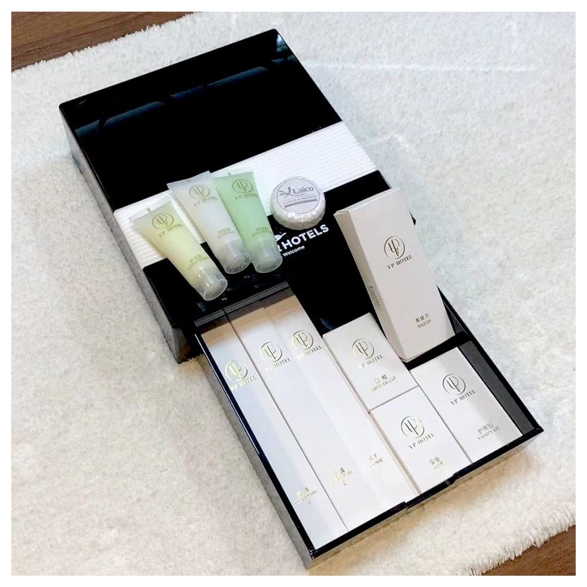 Paper box bathroom amenity set