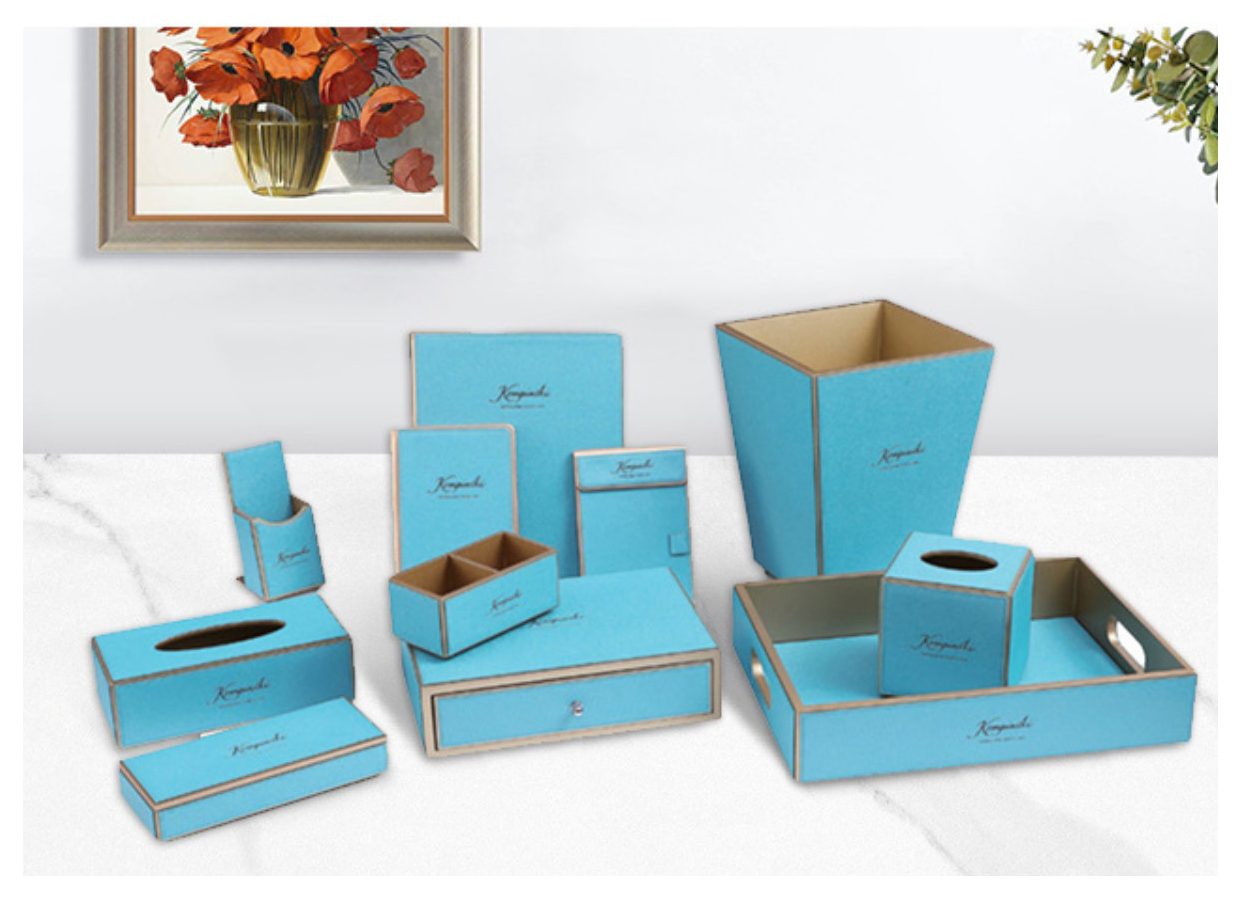 Canvas guestroom organizer set