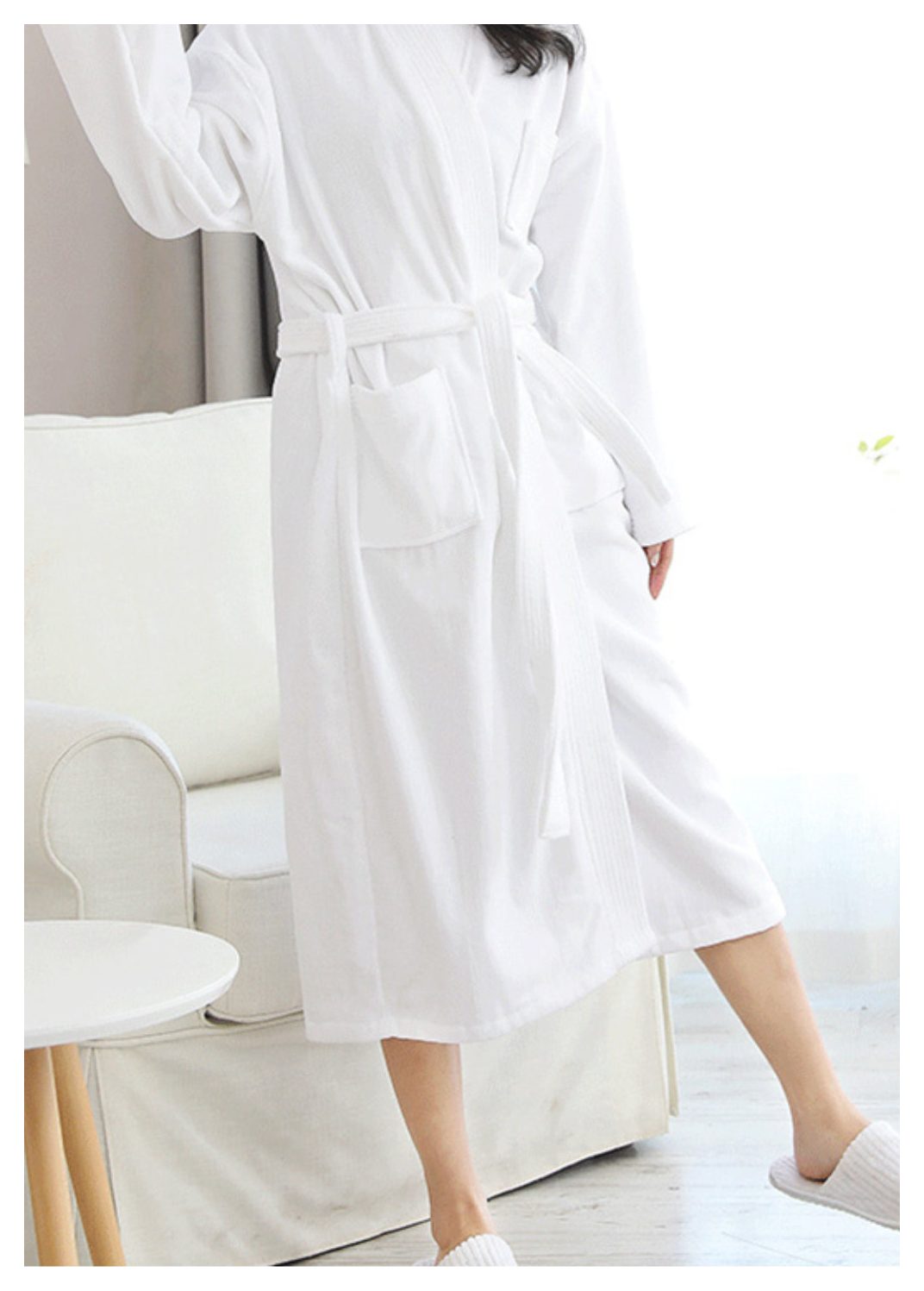 Velvet hotel bathrobe